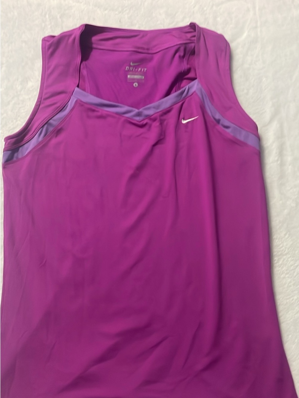 Nike Women’s Purple Dri-FIT Athletic Tank with Light Purple Trim